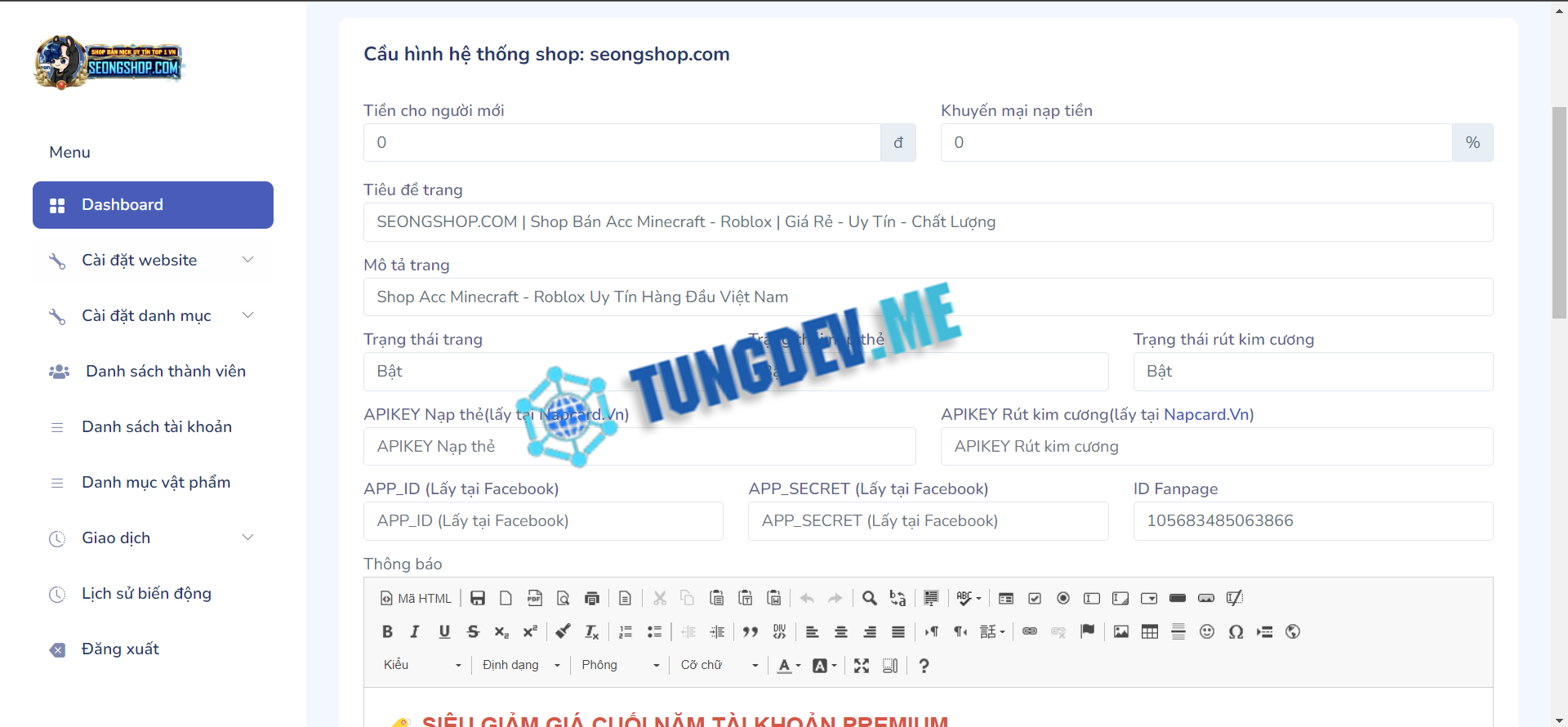 Thiết kế website Tungdev