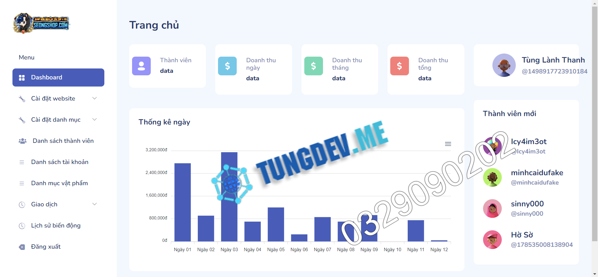 Thiết kế website Tungdev