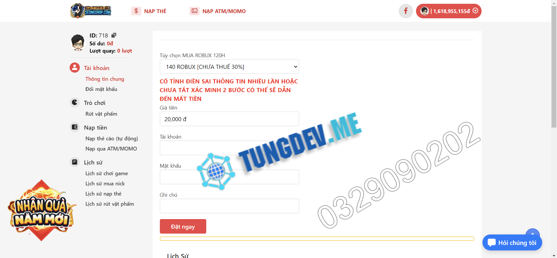 Thiết kế website Tungdev